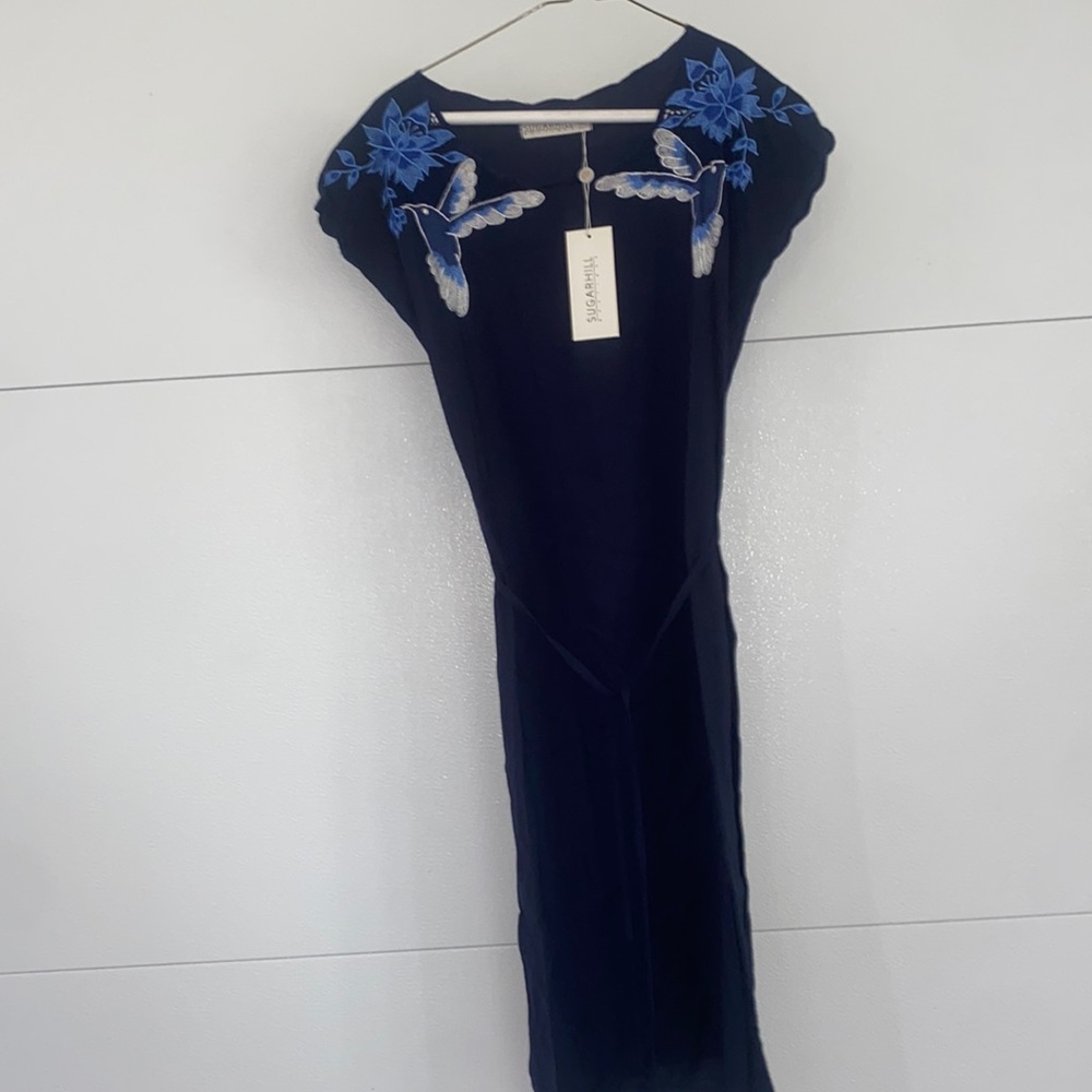 Sugarhill boutique Hummingbird Cutwork Embroidered Dress